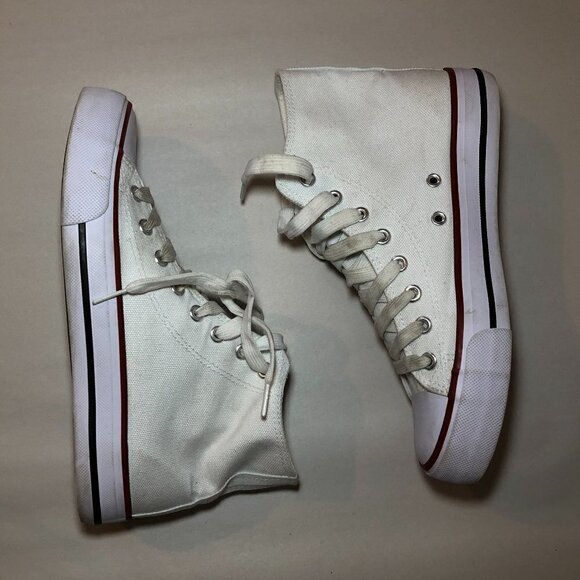 Hi-Top Sneakers Women's Size 6 White High Top Shoes Laces - Picture 8 of 10